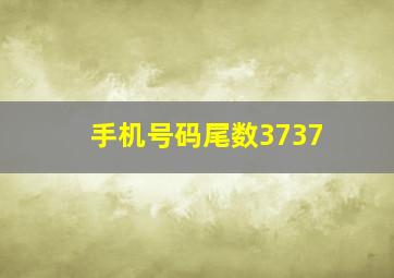 手机号码尾数3737