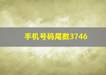 手机号码尾数3746