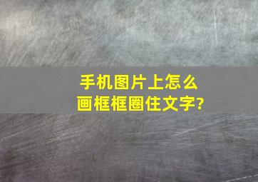 手机图片上怎么画框框圈住文字?