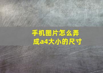 手机图片怎么弄成a4大小的尺寸