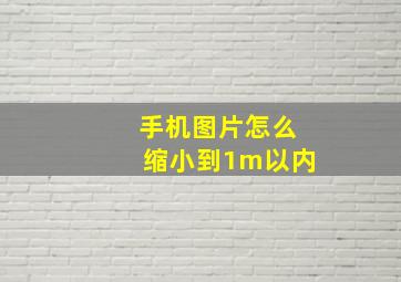 手机图片怎么缩小到1m以内