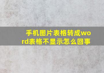 手机图片表格转成word表格不显示怎么回事