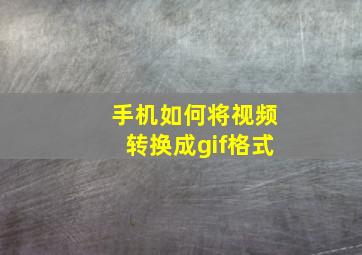 手机如何将视频转换成gif格式