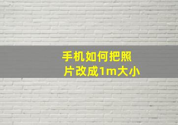 手机如何把照片改成1m大小