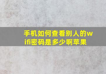 手机如何查看别人的wifi密码是多少啊苹果