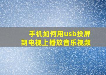 手机如何用usb投屏到电视上播放音乐视频