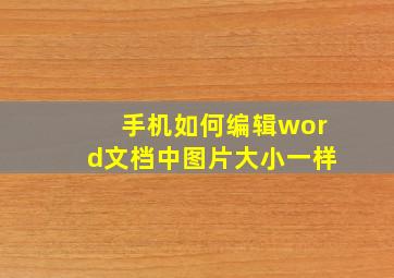 手机如何编辑word文档中图片大小一样