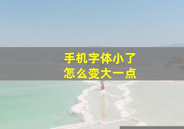 手机字体小了怎么变大一点