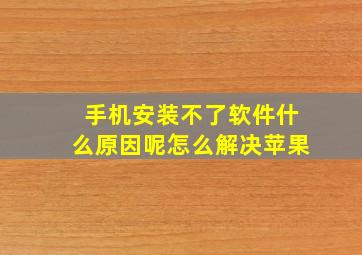 手机安装不了软件什么原因呢怎么解决苹果