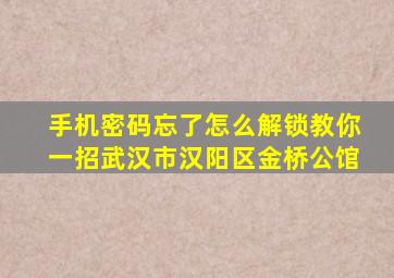 手机密码忘了怎么解锁教你一招武汉市汉阳区金桥公馆