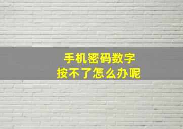 手机密码数字按不了怎么办呢