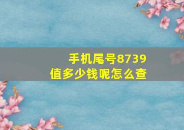 手机尾号8739值多少钱呢怎么查