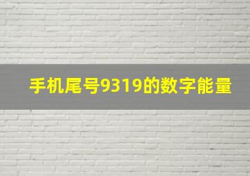 手机尾号9319的数字能量