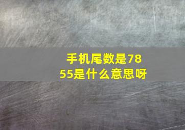 手机尾数是7855是什么意思呀