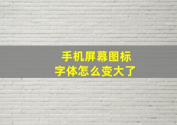 手机屏幕图标字体怎么变大了