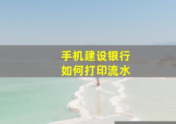 手机建设银行如何打印流水