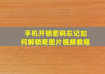 手机开锁密码忘记如何解锁呢图片视频教程