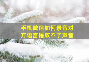 手机微信如何录音对方语言播放不了声音