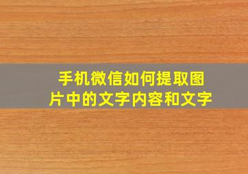 手机微信如何提取图片中的文字内容和文字