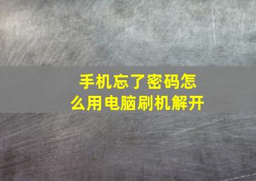 手机忘了密码怎么用电脑刷机解开