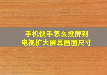 手机快手怎么投屏到电视扩大屏幕画面尺寸