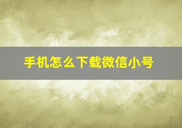 手机怎么下载微信小号