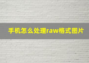 手机怎么处理raw格式图片