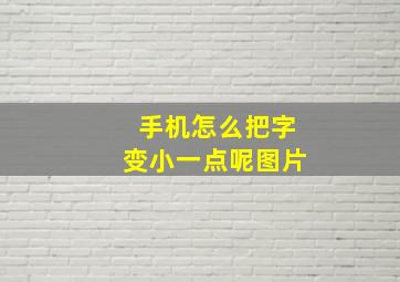 手机怎么把字变小一点呢图片