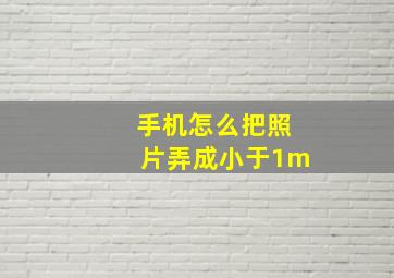 手机怎么把照片弄成小于1m