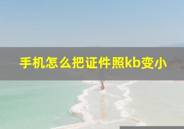 手机怎么把证件照kb变小