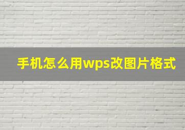 手机怎么用wps改图片格式