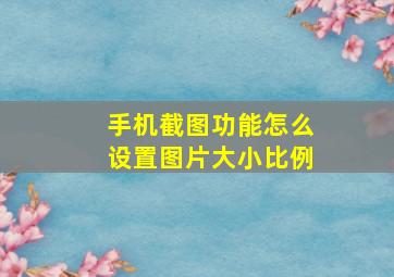 手机截图功能怎么设置图片大小比例