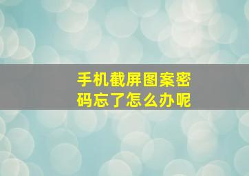 手机截屏图案密码忘了怎么办呢