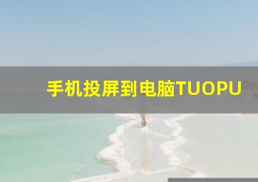 手机投屏到电脑TUOPU