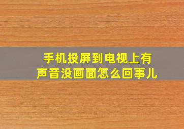 手机投屏到电视上有声音没画面怎么回事儿