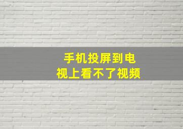 手机投屏到电视上看不了视频