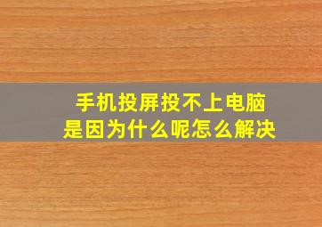 手机投屏投不上电脑是因为什么呢怎么解决