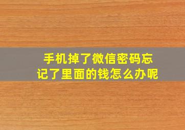 手机掉了微信密码忘记了里面的钱怎么办呢