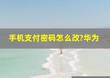 手机支付密码怎么改?华为