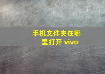 手机文件夹在哪里打开 vivo