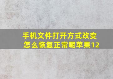 手机文件打开方式改变怎么恢复正常呢苹果12