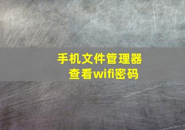 手机文件管理器查看wifi密码