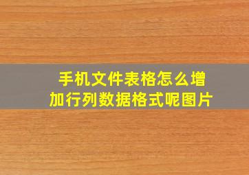 手机文件表格怎么增加行列数据格式呢图片