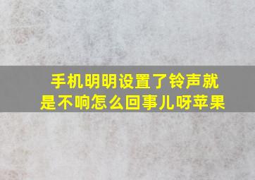 手机明明设置了铃声就是不响怎么回事儿呀苹果