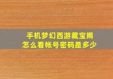 手机梦幻西游藏宝阁怎么看帐号密码是多少