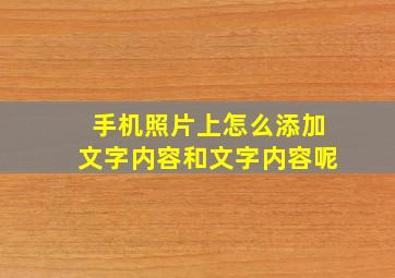 手机照片上怎么添加文字内容和文字内容呢