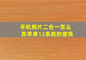 手机照片二合一怎么弄苹果12系统的壁纸