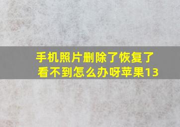 手机照片删除了恢复了看不到怎么办呀苹果13