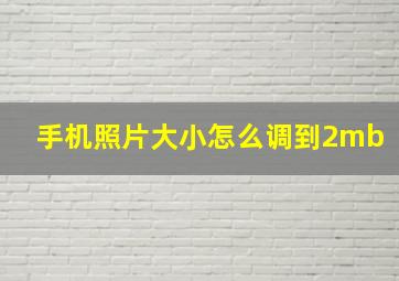 手机照片大小怎么调到2mb