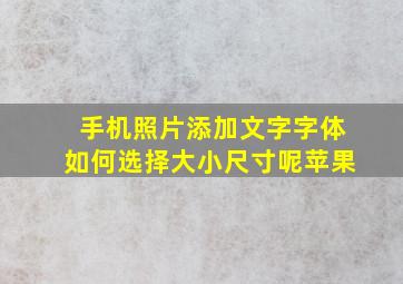 手机照片添加文字字体如何选择大小尺寸呢苹果